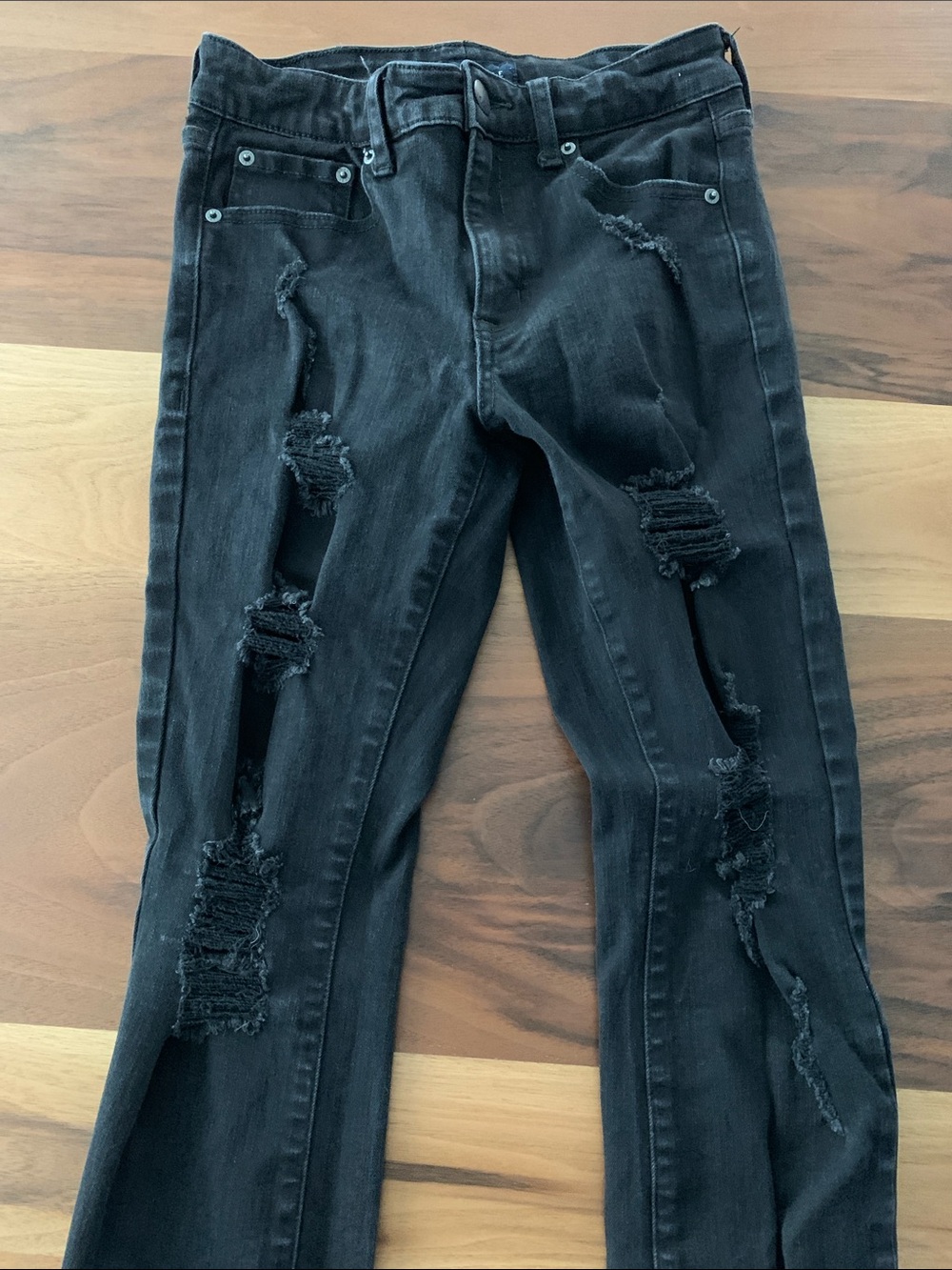 Aeropostale Black High Rise Distressed Jeggings Size 6 Regular - Picture 5 of 5